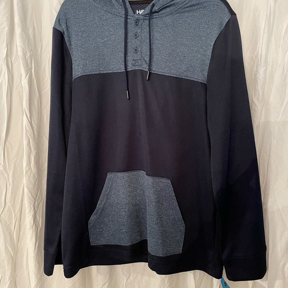 Tony Hawk Men’s Light Blue/Navy Long‎ sleeve Hoodie Shirt size large